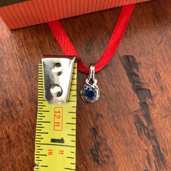 Angara Sterling Silver Sapphire Dainty Pendant - Picture 5 of 5